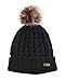 Brook + Bay Pom Pom Beanie Winter Hat for Women - Faux Fur Pompom Warm, Thick & Chunky Soft Cable Knit Hats - Cute & Trendy Cold Weather Knitted Caps - Stylish & Trendy Snow & Ski Beanies for Ladies