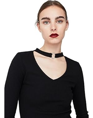 Mango Women's Detail Neck T-Shirt