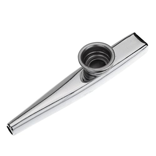 Botrong Metal Kazoos Musical Instruments Flutes for Kids,Guitar, Ukulele, Violin, Piano Keyboard (Silver)