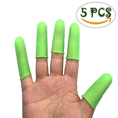 Oopsu 5 PCS Finger Guards,Thermal Thimbles,Silicone Thermal Insulation Finger sleeve,Finger Protectors,Heat resistant up to 600 degrees