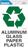 Headline Sign 4459 Self-Stick Recycle Sign with Labels, 6 x 10 Inches (4459)