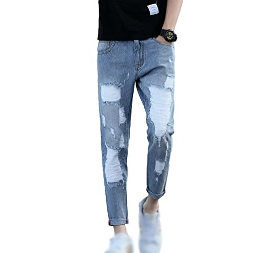 Xinwcang Vaqueros Skinny Para Hombre Casual Slim Fit Jeans Rotos