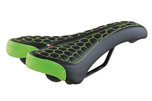 Selle Montegrappa FatBike Saddle MTB Trekking Unisex SM 4010 in 6 Colours Made in Italy, black green