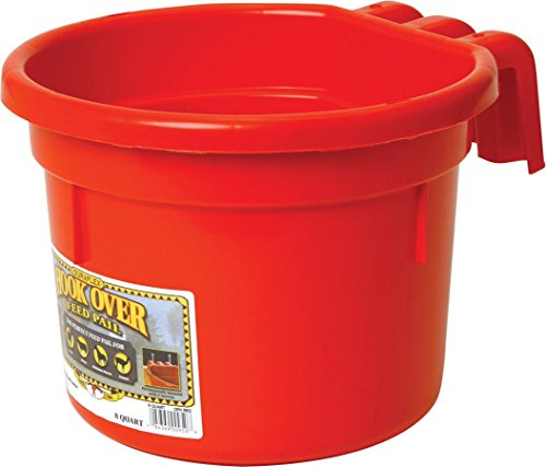 Little Giant CPHRED 8-Quart Red DuraFlex Hook Over Feed Pail