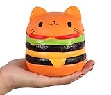 Anboor 4.5" Squishies Jumbo Slow Rising Kawaii Squishies Cat Hamburger Bread Toy for Collection Gift