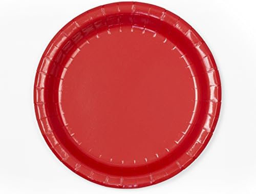 Concept Party Products CPPL48RD 48Count Coated Paper Dessert Plates, Red
