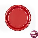 Concept Party Products CPPL48RD 48Count Coated Paper Dessert Plates, Red