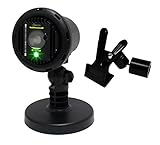 BlissLights Green Laser Projector + 16 Color LED w/Remote, Clip, Stake - Indoor/Outdoor Home Decoration Landscape Lights for Holidays, Events, Parties (Green)