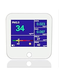 Nuevo. Monitor de calidad del aire batería de litio recargable portátil con cable de carga USB. Color LCD Screen PM2.5, PM1.0, PM10, TVOC, Formaldehyde