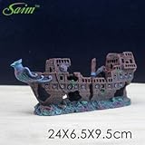 SeedWorld Decorations - Titanic Lost Wrecked Boat Ship Aquarium Decoration Fish Tank Resin Shipwreck Decor Reptile Tank Aquarium Ornamental SZ005 1 PCs