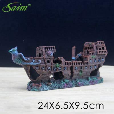 SeedWorld Decorations - Titanic Lost Wrecked Boat Ship Aquarium Decoration Fish Tank Resin Shipwreck Decor Reptile Tank Aquarium Ornamental SZ005 1 PCs