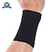 Bamboo Wrist Sweatband Support by Mcolics (Pair) - Antimicrobial Wristband / Sweatband - Best Compression Wrist Wrap for Arthritis, Tendonitis, Carpal Tunnel Syndrome, Tennis (Black)