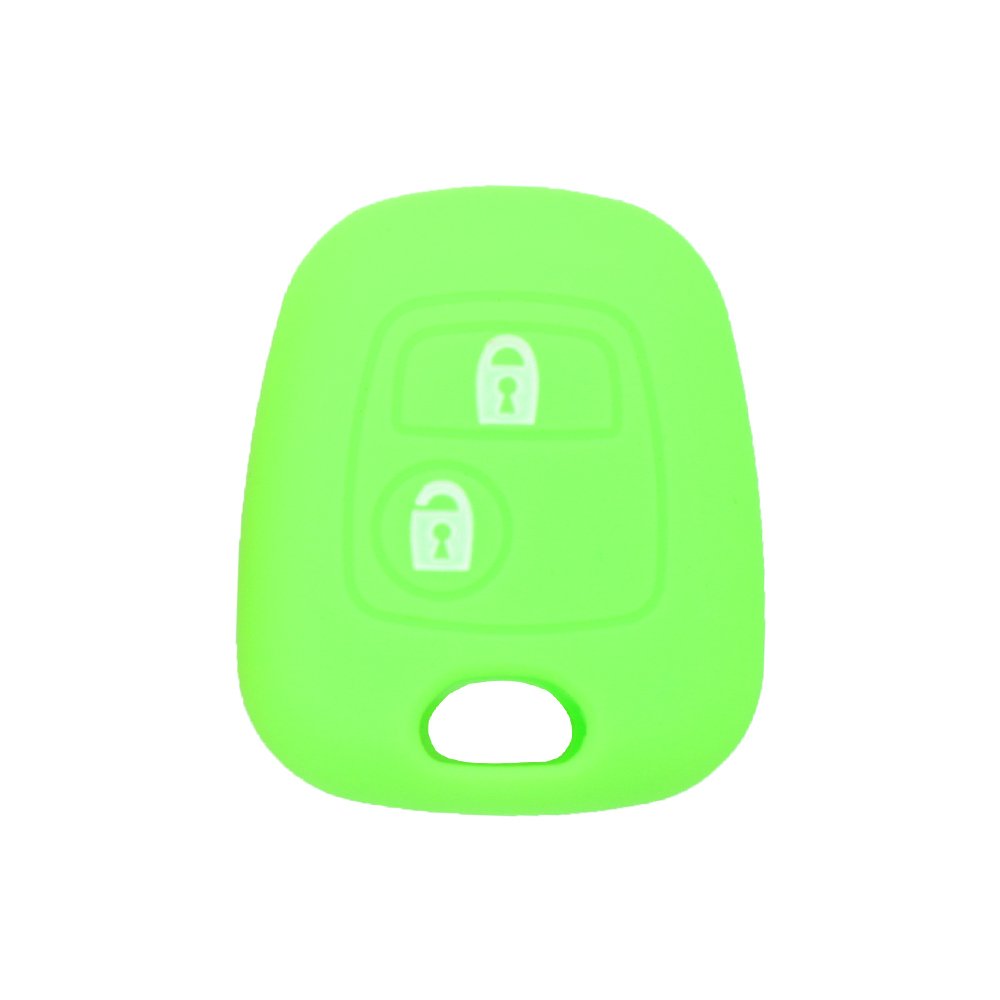 BROVACS Silicone Cover Protector Case Holder Skin Jacket Compatible with PEUGEOT CITROEN 2 Button Remote Key Fob CV9304 Light Green