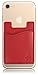 CardBuddy Deluxe: Leather Credit Card Holder Stick-On Wallet for iPhone and Android Smartphones (Red)