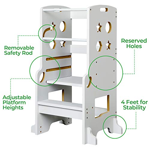 ADORNEVE Kitchen Stool for Kids Height Adjustable Toddler Kitchen Stool