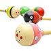 Kids Wooden Maracas ,Rattle Shakers Musical Educational Toys,Random Color and pattern,Set of 4,Mini