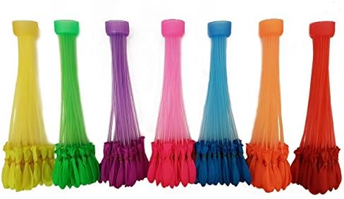 Maggio All Water Balloons Self Tie, 7 Different Colors with That Tie Themselves in Each Bunch, Perfect Bombs and Launcher