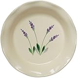 Ceramic Pie Plate - Decorative White 9 Inch Stoneware Round Nonstick Lead Free Baking Dish Made in USA