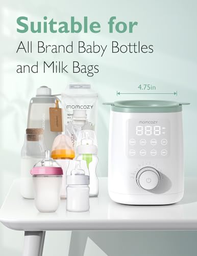 Momcozy Baby Bottle Warmer for Breast Milk, Fullest Nutrients Preserved | Fast & Even Heat, Night Light for Nighttime Breastfeeding, One-Touch Easy Use, Newborn Essentials Supplies Gift for Mom