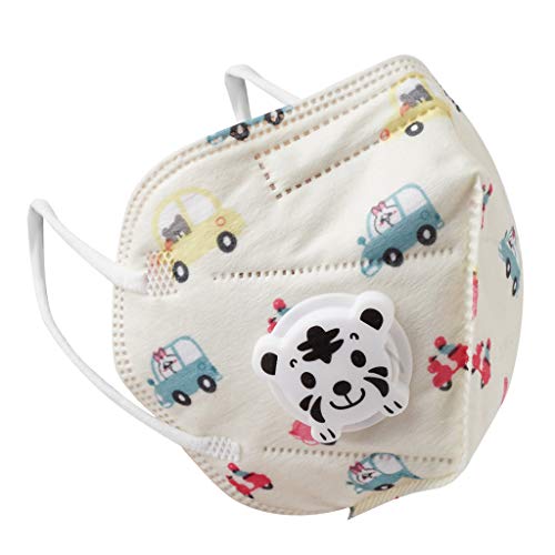 Jizvestia 7pcs 5 Ply Facial Bandanas for kids Filtration>95% with Breathing valve