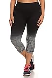 Womens Plus Size Ombre Capri Activewear Leggings