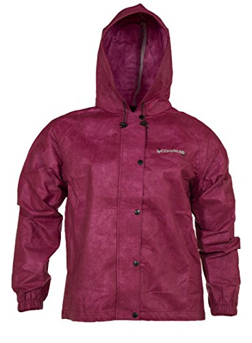 COMPASS ST13280-1041-XL Sporttek T50 Womens Rain Suit, Black/Cherry, X-Large
