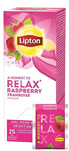 Lipton Früchtetee Hagebutte Himbeere (fruchtig und herb mit Hibiskusblüten), 3er Pack (3 x 25 Teebeutel)