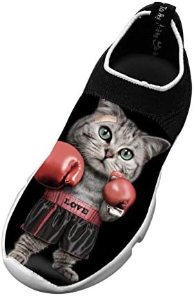 Cat Boxing Flyknit Shoes Light Sports Sneakers Running Shoes For Kids