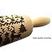 Christmas Wooden Rolling Pins, Elk Deer Engraved Embossing Rolling Pin with Christmas Symbols, Kitchen Baking Tool for Embossed Cookies Waffles Pastry Dough Pies