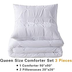 Andency White Queen Comforter Set(90x90Inch), 3