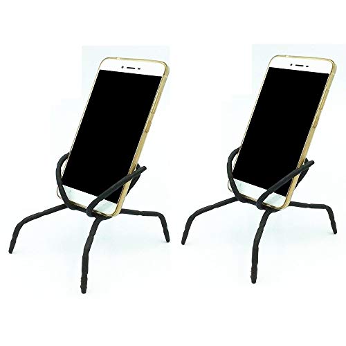 Spider Phone Holder,Universal Multi-Function Portable Spider Flexible Grip Hang Mount Stand Holder for Cell Phone Smartphones,Black (2-Pack) - Thumbnail 4