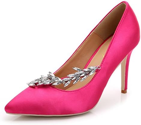 Xianshu Suede Leather Rhinestone Stiletto Shoes Point Toe Shallow Mouth Shoes