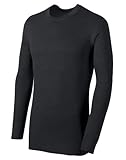 Duofold Men's Midweight Long Sleeve Crew with Miosture Wicking,Black,Medium