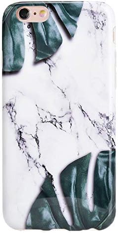 DICHEER iPhone 6 Case,iPhone 6s Case,Cute Banana Leaf Marble for Women Girls Slim Fit Thin Clear Bumper Glossy TPU Soft Rubber Silicon Cover Protective Phone Case for iPhone 6/iPhone 6s