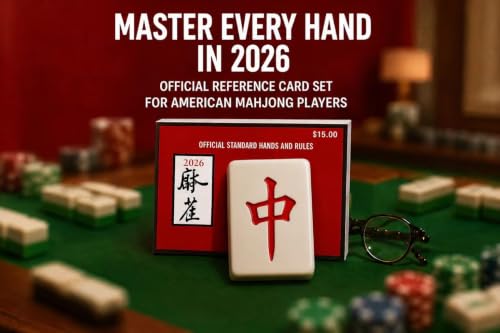 COKNUMBER 2026 Mahjong Cards Official, 4 Pack American Mahjong Cards, Large Print Easy-to-Read Reference Cards for NMJL Players, Mahjong Clubs, Game Groups and Tournaments