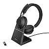 Jabra-Evolve2-65-Wireless-PC-Headset-with-Charging-Stand--Noise-Cancelling-UC-Certified-Stereo-Headphones-With-Long-Lasting-Battery--USB-A-Bluetooth-Adapter--Black Jabra Evolve2 65 Wireless PC Headset with Charging Stand – Noise Cancelling UC Certified Stereo Headphones With Long…