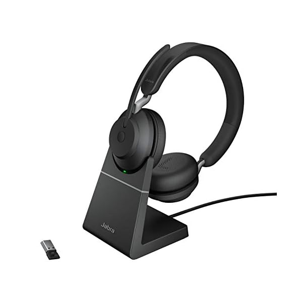 Jabra-Evolve2-65-Wireless-PC-Headset-with-Charging-Stand--Noise-Cancelling-UC-Certified-Stereo-Headphones-With-Long-Lasting-Battery--USB-A-Bluetooth-Adapter--Black Jabra Evolve2 65 Wireless PC Headset with Charging Stand – Noise Cancelling UC Certified Stereo Headphones With Long…