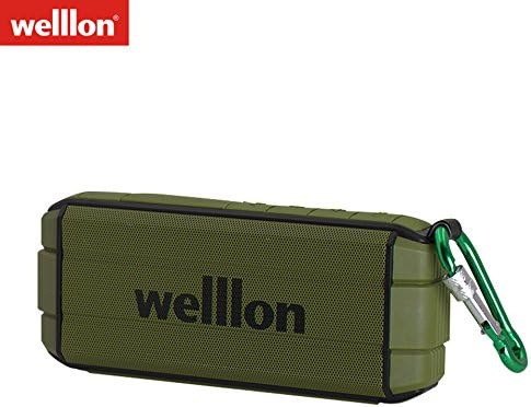 Welllon K3 Ultra Waterproof Rugged Portable Wireless Bluetooth Speaker Louder Volume 10W IPX6 Water Resistant Bluetooth 4.2 Dual Drivers Bass Speaker for Sports Golf Beach Shower &amp; Home (Army Green)