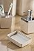 HOLDN’ STORAGE Bathroom Accessories Set – 5 Piece, Beige Elegant and Highly Durable Decor, Bath & Home Accessory Set, Soap Dish, Soap Dispenser, Toilet Brush, Toothbrush Holder & Trash Can