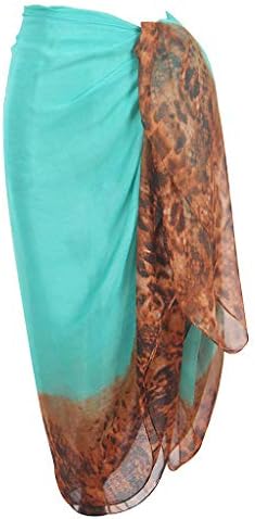 Mikilon Womens Swimwear Chiffon Printed Cover up Beach Sarong Pareo Bikini Swimsuit Wrap