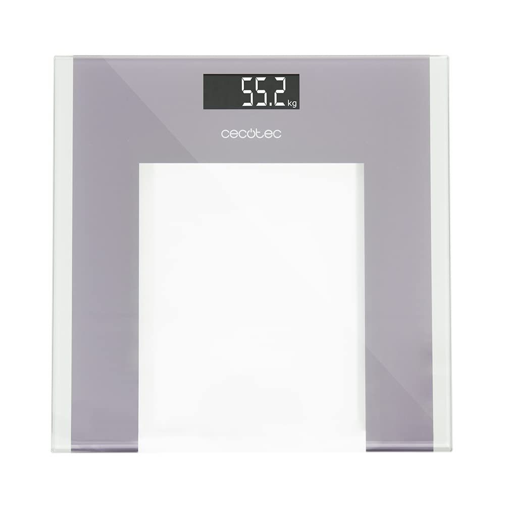 Cecotec Digital Surface Precision Health Bathroom Scale, Tempered Glass Platform, 30 x 30 cm, Inverted LCD Display, Maximum Capacity 180 kg, Extra Flat Design, Includes Tape Measure