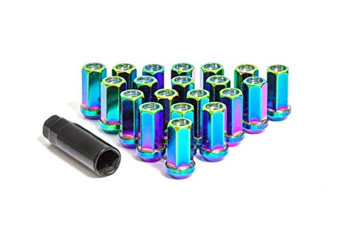 RPC CPR CLOSE ENDED STEEL 17HEX WHEELRACING LUG NUTS NEO CHROME 12X1.5 KEY