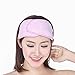Women's Adjustable Elastic Wash Face Makeup SPA Stretch Headband Pink