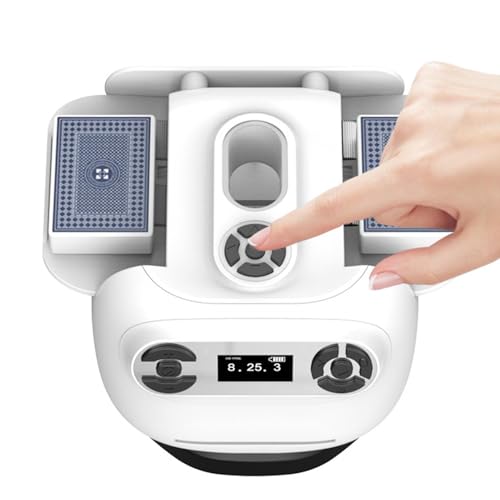 Denash Automatic Card Shuffler and Dealer,2-in-1 Smart Wireless Playing Card Shuffler Machine,360°Rotating Card Dealer for Various Poker Games