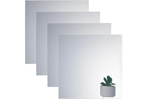 NBEADS 4 Pcs Two Way Mirror Glass, 11.8x11.8 Inch Acrylic See Through Mirror Sheet for Makeup DIY Magic Project Art Display, 