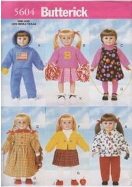 Butterick 5604 Pattern for 18" Doll Clothes