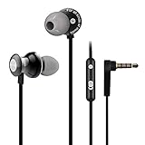 In Ear Earbuds Earphones, Case Bass Stereo Wired Headphones with Microphone, Metal Noise Isolating Lightweight Earphone For iPhone iPad iPod Android Smartphones Tablets Laptop Computer MP3/4 - Black