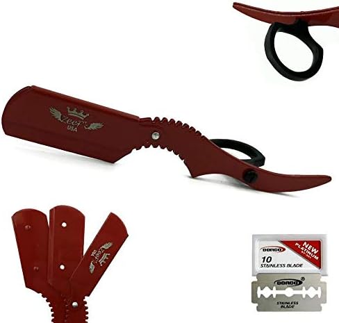 Cut Throat Shavette Barber Salon Swivel Thumb Straight Razor Rasoir + 10 Blades
