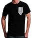 Thin Blue Line American Flag T-Shirt - Vertical Flag - Black (X-Large)