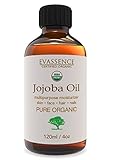 Jojoba Oil 100% Pure Organic (4oz) certified Virgin Cold Pressed Golden Oil Hair Nail Face Psoriasis Eczema Facial Cleanser in glass bottle